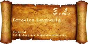 Borovics Levendula névjegykártya
